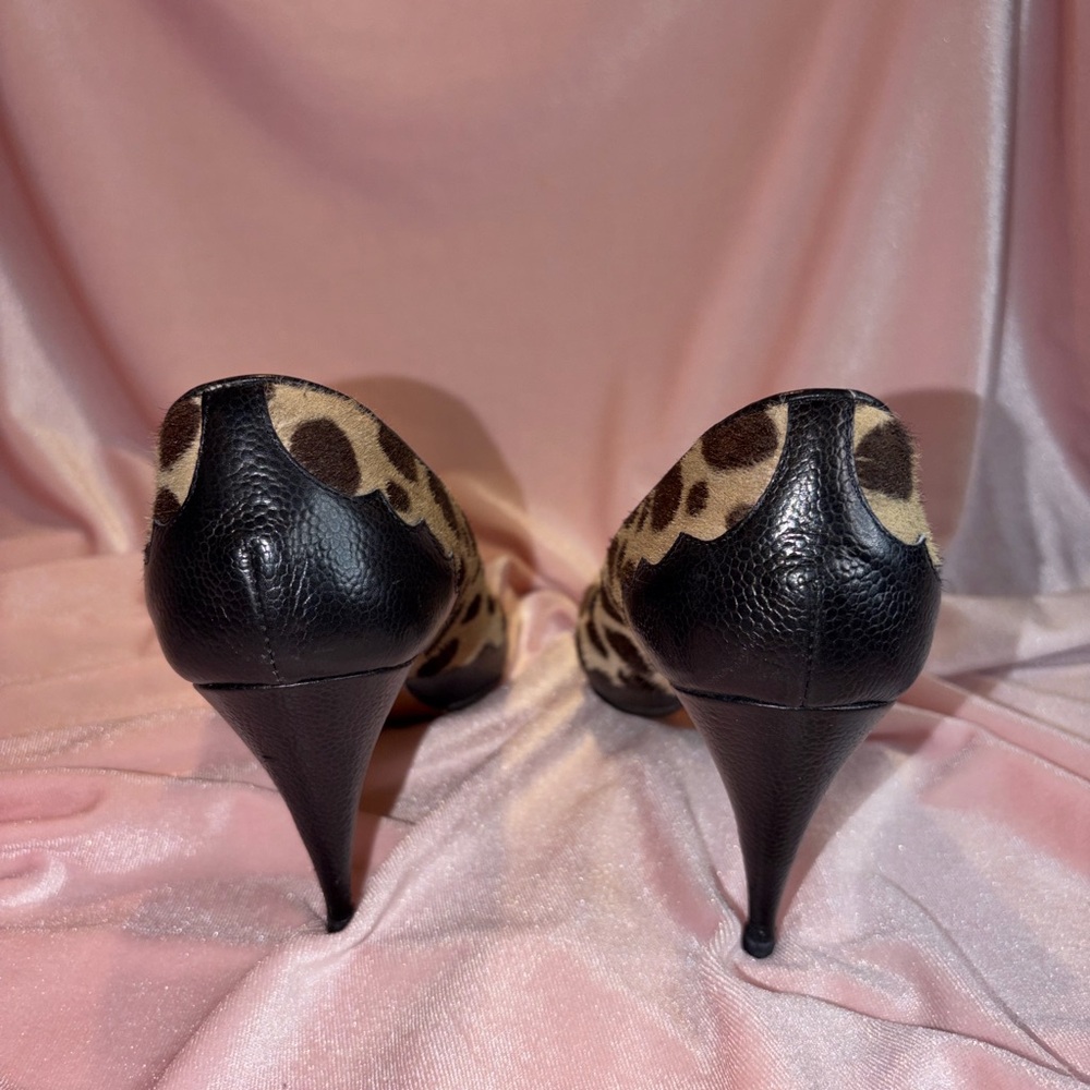 Vintage Holt Renfrew Pumps Size 38 - Leopard Print Calve Hair 🐆 - Picture 3 of 6